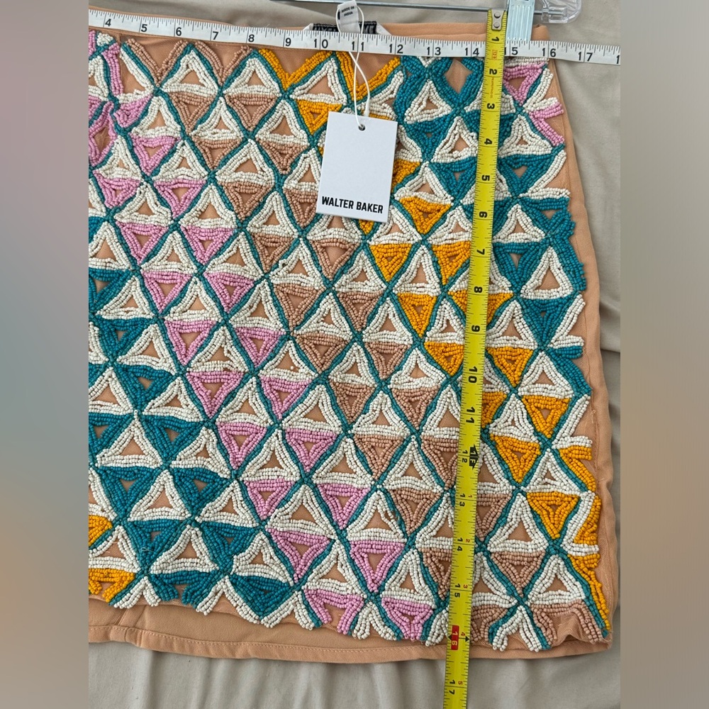 NWT Anthropologie Walter Baker Slim Hand-Beaded Mini Skirt Size 10 - Picture 11 of 11